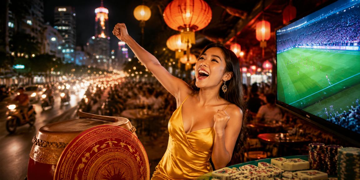 Người dùng chơi game bài tại khu chợ đêm sôi động ở TP.HCM